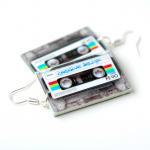 Retro Cassette Tape Earrings Funky Urban Style..