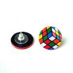 Rubik Cube Stud / Post Earrings, Colorful Rainbow