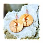 Ballerina Decoupage Earrings - Peach And Pink..