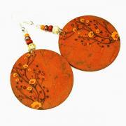 Chestnut Brown Earrings Flower motif Warm Tones